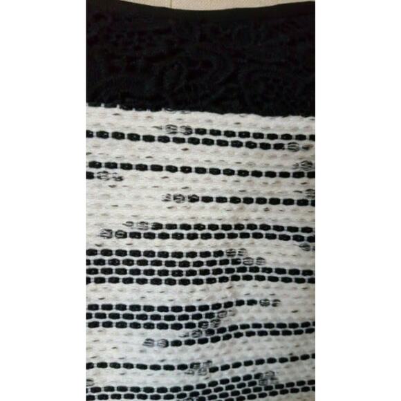 New W By Worth Optic White and Black Striated Jacquard & Lace Slip Dress Sz 8 - Picture 6 of 6